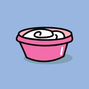 粉色碗装奶油甜点