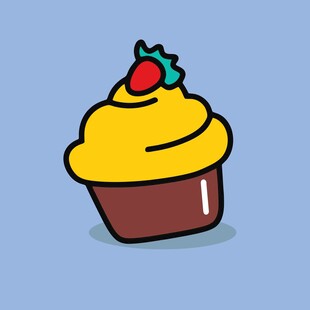 可爱卡通纸杯蛋糕