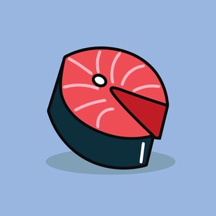 卡通风格的寿司切片