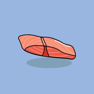 卡通风格的红色肉块