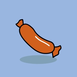 卡通风格的美味香肠