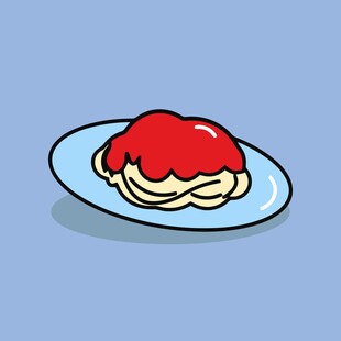 番茄酱意面插画