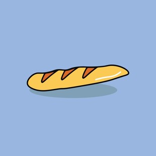 卡通风格的法式长棍面包