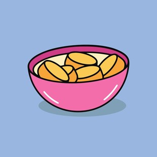 粉色碗中的美味谷物