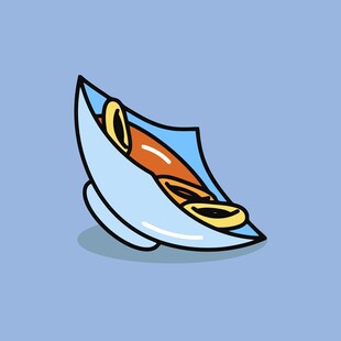 卡通风格的碗装食物