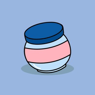 彩色条纹罐子插画