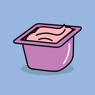 紫色容器装的粉色膏体