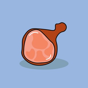 卡通风格的美味大鸡腿