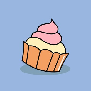 可爱卡通纸杯蛋糕