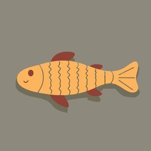 卡通风格的黄色小鱼