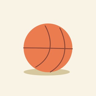 卡通风格橙色篮球