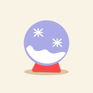 紫色雪花水晶球