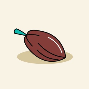 卡通风格的棕色果实插画