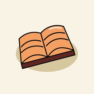 翻开的卡通书本