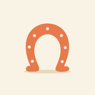 简约橙色马蹄铁图标