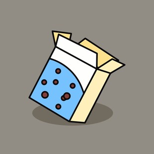 卡通风格牛奶盒插画