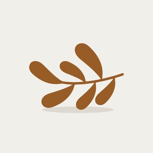 简约棕色枝叶图标