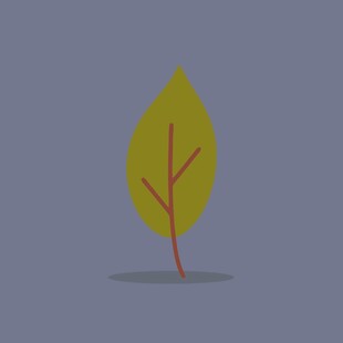 简约黄色单叶插画