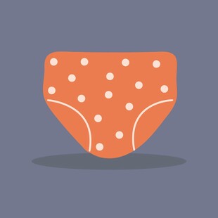 橙色波点婴儿三角尿布