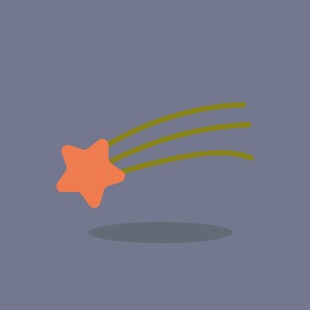 飞行的橙色星星