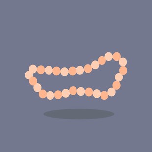 橙色圆珠项链图案