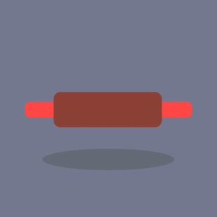 红色擀面杖图标设计