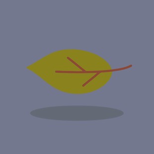 悬浮的黄色叶片