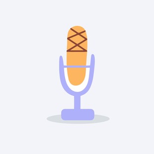 卡通风格麦克风图标