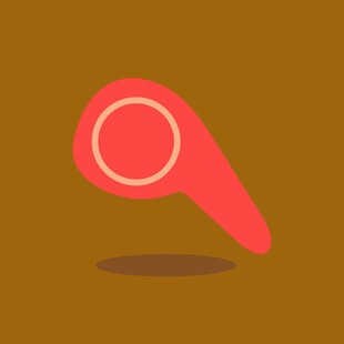 红色卡通喇叭图标