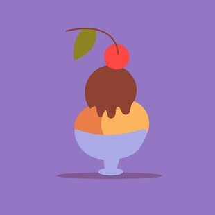 美味冰淇淋甜点插画