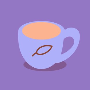 紫色茶杯中的暖茶