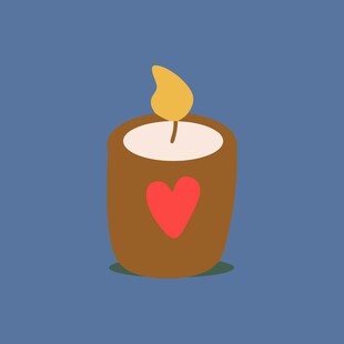 爱心蜡烛插画