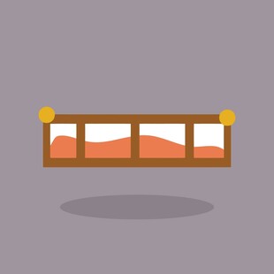 卡通风格婴儿床插画