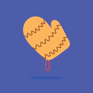 可爱针织隔热手套