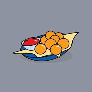 卡通风格的水果拼盘