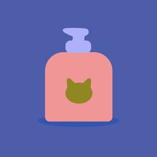 猫咪图案的粉色瓶子