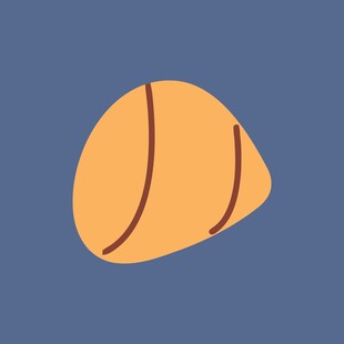 卡通风格的橙色贝壳图案