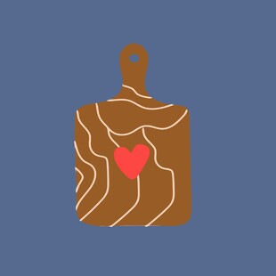 心形图案的棕色砧板