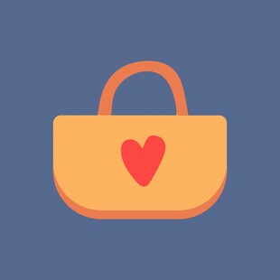 爱心图案的可爱手提包