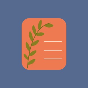 橙色图标上的绿叶元素