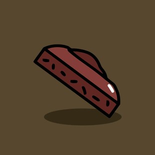 卡通风格的美味红肉块