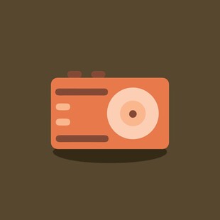 复古橙色录音机图标