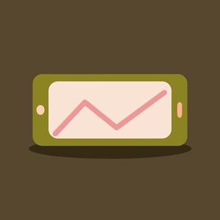 手机上的增长图表