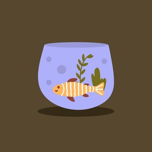 小鱼在鱼缸中的静谧画面