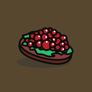 卡通风格的浆果甜点
