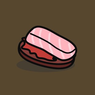 卡通风格的美味夹心食物