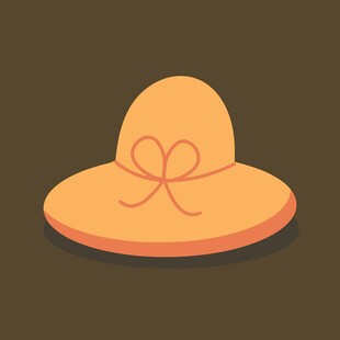 橙色蝴蝶结遮阳帽