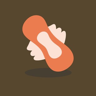 卡通风格女性卫生巾图标