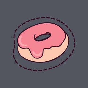 卡通粉色甜甜圈插画