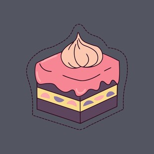 卡通风格美味分层小蛋糕